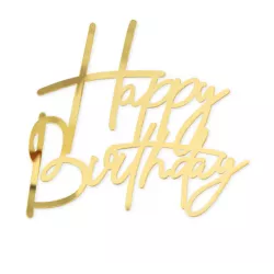 Happy Birthday goldener 12,5x12 cm Zápich