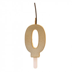 Goldene Kerze mit Knaller Nr. 0