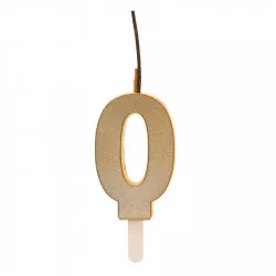 Goldene Kerze mit Knaller Nr. 0
