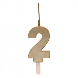 Goldene Kerze mit Knisterbatterie Nummer 2