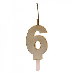 Goldne Kerze mit Knaller Nr. 6