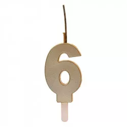 Goldne Kerze mit Knaller Nr. 6