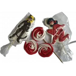 Zuckerte Figur, Cake Toppers, Glitzernde Marienkäfernchen und schwarzer Kater