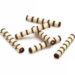 Schokoladen Röllchen zweifarbig Penne (50 g)