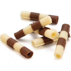 Schokoladen Röllchen zweifarbig Thuja (50 g)