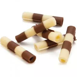 Schokoladen Röllchen zweifarbig Thuja (50 g)