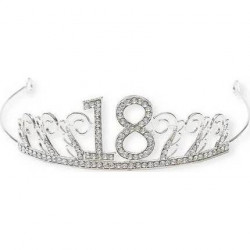 Nicht essbare Dekoration Metall Krone silbern mit der Nummer 18