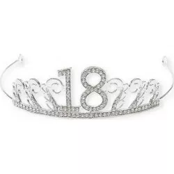 Nicht essbare Dekoration Metall Krone silbern mit der Nummer 18