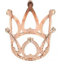 Nicht essbare Dekoration Metall Krone rosa-goldene Miniatuur