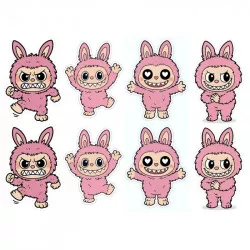 essbares Papier zum Ausschneiden Labubu rosa