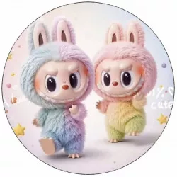 Essbares Papier bunter Labubu 19,5 cm