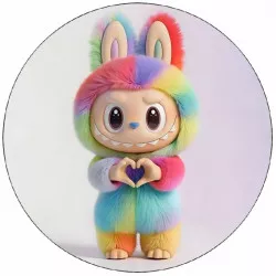 Essbares Regenbogen-Papier Labubu 19,5 cm