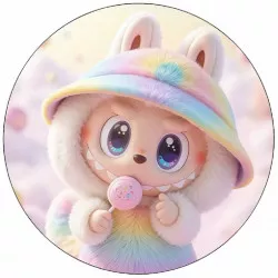 Essbares Papier Labubu Regenbogen 19,5 cm