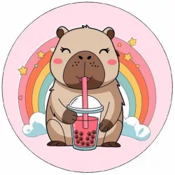 Essbares Khabaraba-Papier und Getränk 19,5 cm