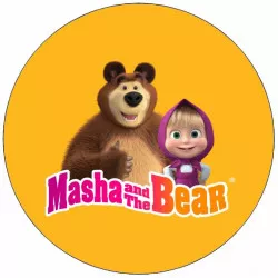 Essbares Papier Mascha und der Bär auf gelbem Hintergrund 19,5 cm