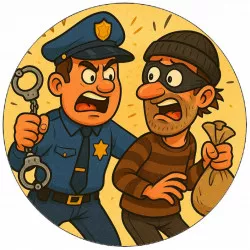 essbares Papier Polizist fängt Dieb 19,5 cm