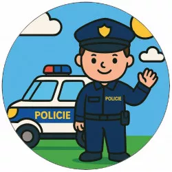 Essbares Papier gezeichnete Polizistin/Polizist 19,5 cm