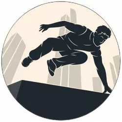 essbares Papier Parkour Grafik in der Stadt 19,5 cm