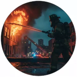 Essbare Papier Feuerwehrmann nachts 19,5 cm