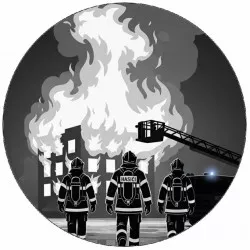 Essbares Papier Feuerwehrmann beim Brand des Hauses Grafik 19,5 cm