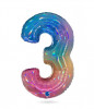 Aufblasbarer Ballon Nr. 3 Regenbogen 102 cm
