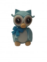 Blaues Eulen-Zucker-Dekoration, nicht essbar, 11 cm