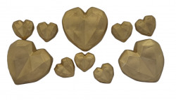 Goldenes Herz nicht essbare Zucker-Dekoration 10cm
