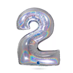 Aufblasbarer Ballon Nummer 2 hologramm 102 cm