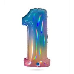 Aufblasbarer Ballon Nr. 1 Regenbogen 102 cm