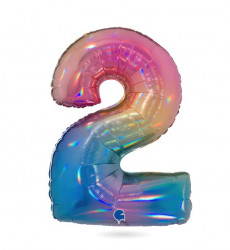 Aufblasbarer Ballon Nr. 2 Regenbogen 102 cm
