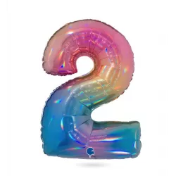 Aufblasbarer Ballon Nr. 2 Regenbogen 102 cm