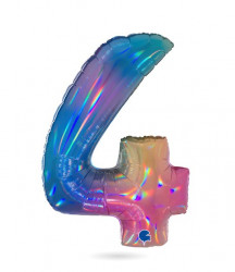 Aufblasbarer Ballon Nr. 4 Regenbogen 102 cm