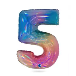 Aufblasbarer Ballon Nr. 5 Regenbogen 102 cm
