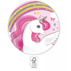 Papierteller Einhorn 19,5 cm 8 Stück