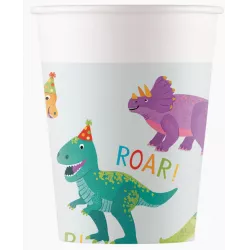 Pappbecher Dinosaurier 8 Stück 200 ml