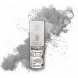 Lebensmittel-Farben Glitzer in Sprühflasche New Silver Shimmering (5 g)