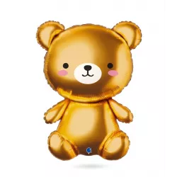 Aufblasbarer Ballon Goldener Teddybär 74 cm