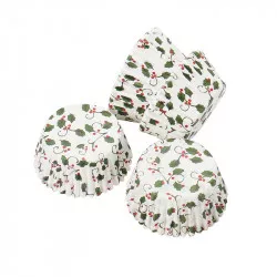 Süßwaren- Körbchen weiß Weihnachten 50x30mm 50 Stück