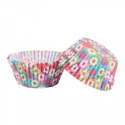 Konditoren- Körbchen Blumen 50x30mm 50 Stück