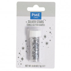 ESSbare Bonbon-Konfetti silberne Sternchen 1 g