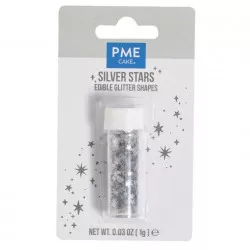 ESSbare Bonbon-Konfetti silberne Sternchen 1 g