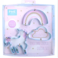 Plastisches Konditorei-Ausstechformen-Set, 3 Stück, Einhorn